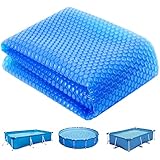 TOSANEO Pool Solarabdeckplane Rund Ø 488 cm Poolheizung Solarfolie 120 µm Solarplane Poolsolarplane Solar Heizung Solarabdeckung Wärmeplane Folie Blau zuschneidbar