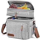 MIYCOO Kühltasche Lunchtasche für Männer und Frauen - Doppeldecker Lunchtasche, Mittagessen Tasche - Auslaufsichere Picknicktasche für Erwachsene für Campen, Picknick, Grillfest, Büro