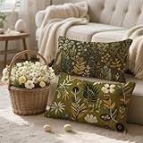 Limettengrün Kissenbezug 40x60 cm, Outdoor Kissen Wetterfest Leinen Deko Kissen Grün Zierkissen Sofakissen Kissenhülle Couchkissen für Auto Bett Sofa Garten Terrassen Balkon Deko, Geschenk t-364