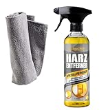 ShinyChiefs HARZENTFERNER Set Auto - Schnell wirkender Harzentferner Autolack - Entfernt effektiv Baumharz, Vogelkot, Teer & Wachse von Allen Oberflächen - Harz-Entferner für Auto & Tuch, 500ml