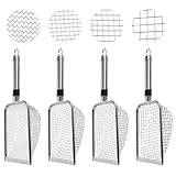 TUAKIMCE 4 Stück Gartensieb aus Edelstahl, Gartensieb Erde, Kompostsieb mit Griff Gartensieb, Erdsieb für Garten, Sandsieb,Sieb, Erdsieb, Schotter und Saatgut (2/2.8/3.8/5mm Masche)
