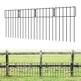 LIANTRAL 10 Stück Tier Barriere Zaun, Dekorativer Gartenzaun, rostfreier Metalldraht, Kein Graben-Zaun Patio-Grenze Tierzaun für Hunde Kaninchen im Freien Patio, 43 cm H x 3.3 m Gesamtlänge