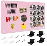 LUPATDY Magnettafel 43 * 30cm, Pinnwand Magnetisch, Magnetwand Kinder, Metalltafel Magnetwand Kratzfest, Magnettafel Tafel für Küche, Büro, Kühlschrank (Rosa)