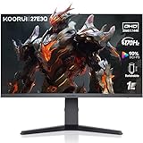 KOORUI Gaming Monitor 27 Zoll, 170Hz, 1ms, 2K QHD(2560 x 1440), IPS, HDR 400, Adaptive Sync, 2xHDMI, DisplayPort, DCI-P3 90%, Höhenverstellbar, Augenpflege,VESA 75x75