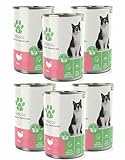 Fellicita Premium Nassfutter für Katzen, Pute pur, 6er Pack, 6 x 400g, Monoprotein, hochwertiges Katzennassfutter, getreidefrei, leckere Pastete, Alleinfuttermittel