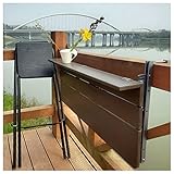 Holz-Balkontisch für den Außenbereich, Bartisch, hängendes Klappgeländer, wasserdicht, verstellbar, abnehmbare Kaffee-Beistelltische, Blumenständer (Farbe: Espresso, Größe: 80 x 27 cm)