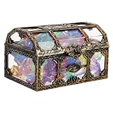 Sosoport 1 Satz Piraten Schatztruhe Spielset mit Acryl Gemsen Schmuckspielzeug für Geburtstagsfeiern Raumdekoration und Kreative Bastelprojekte Zufällige Farbe