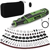 Ginour Multifunktionswerkzeug Akku 8V 2.0Ah Mini Rotationswerkzeug mit LED-Licht 5 Gang 5000-30000 U/min 153 Multifunktionswerkzeug Zubehör Set für Bohren, Gravieren, Polieren, Schleifen