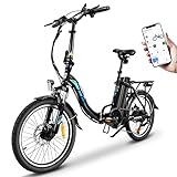 KAISDA E-Bike Klapprad Elektrofahrrad 20 Zoll Mit 250W Motor 36V 13Ah Abnehmbarem Li-ion Akku Bis 100km Distanz,7-Gang,Pedelec E-Citybike E-Fahrrad Für Erwachsene,Schwarz