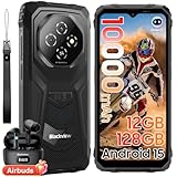 Blackview FORT 1 Android 15 Outdoor Smartphone,10000mAh Outdoor Handy Ohne Vertrag 12GB+128GB/2TB, Gemini AI 6.56‘’ 90Hz Baustellenhandy,NFC/FOTA/390g/DREI Kartenfächer/Fingerabdruck/IP69K Wasserdicht