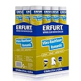 Erfurt Vlies-Rauhfaser ROMANTIC Weiß Rauhfasertapete weisse Vliestapete mit Struktur 12 Rollen 15 x 0.53m