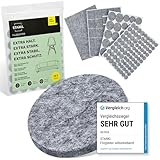 STARKL® Filzgleiter selbstklebend 151 Stück (Grau) I 4mm Dicke Filzgleiter für Stühle I Möbelgleiter Filz selbstklebend I Möbelgleiter aus hochwertigem Nadelfilz I Stuhlgleiter I Klebefilz