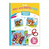 TRÖTSCH - Bunte Mal- und Basteltiere 'Heimische Tierwelt' | Ausmalbuch mit heimischen Tieren zum Basteln: Bastelbuch zum Ausschneiden mit Pop-up- und 3D-Effekten | Ab 5 Jahren