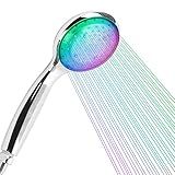 Trintion LED Duschkopf 7 Farbe Licht mit 1.5m Schlauch Duschkopf Handbrause Wassersparend Brausekopf Handheld Duschbrause Edelstahl Automatic Chrom Brauseschlauch