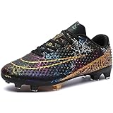 DimaiGlobal Fußballschuhe Herren Spike Microfaser Cleats Professionelle Fussballschuhe Kinder Jugendliche Athletics Trainingsschuhe Outdoor Sportschuhe Fußball Stiefel 37EU Schwarz