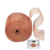 Birtern Kupfergitter-Rolle, zuschneidbar, doppellagig, reines Kupfer, Mehrzweck-Schneckenzaun, Blocker für Haus, Garten, Gartenabdichtung