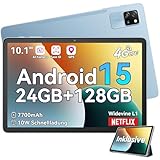 Blackview Android 15 Tablet 10 Zoll, Tab60Pro Gaming Tablet 4G LTE+5G WLAN 24GB(8+16) RAM 128GB ROM (2TB TF) 7700mAh 5MP+8MP Unisoc Octa-Core, Face ID/GMS/GPS/3.5MM Kopfhörerbuchse/BT5/Widevine L1