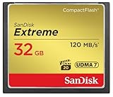 SanDisk Extreme CompactFlash Speicherkarte 32 GB (Für DSLR-Kameras, UDMA7, Schreiben mit 85 MB/s, Übertragen mit 120 MB/s, VPG-20 für Full-HD-Video)