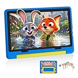 Laptok Android Tablet, Kinder Tablet 10 Zoll mit 8 GB RAM+64GB ROM(TF 1TB), Octa Core, Wi-Fi 6G, Widevine L1, 5000mAh, Type-C, Sturzsicherer Schutzhülle Blau