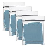 4 Stück Netz Wäschesäcke, Empfindliche Wäschebeutel Klein, Wäschesack 30x20cm Wäschenetz Feinwäsche Reise Wäschebeutel für Waschmaschine Waschbeutel mit Reißverschluss für Unterwäsche Dessous