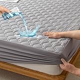 HIGHDI Matratzenschoner Wasserdicht 90 X 200 cm, Kinder Gestepptes Grau Topper Matratzenauflage, Waschbar, Atmungsaktive Matratzenbezug (Dehnbar Auf 27 cm)