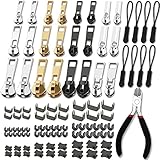 Haraqi 105 Stück Reißverschluss Reparatur Set,Reisverschlussreparaturset Zipper, Zipper, Ersatz Reissverschluss Zipper, Reißverschluss Reparaturset Zipper, Reißverschluss (3 Größen: #3/5/8)