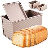 2Pcs Brotbackform mit Deckel, Backform aus Gusseisen, 21.5cm+18.8cm, Backform Rechteckig aus Gusseisen, Toastbrot Backform, Kastenform zum Brot backen, Kasten Brotform zum Backen Hausgemachter Brot