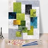 Malen Nach Zahlen Erwachsene Abstrakt Malen Nach Zahlen Kunst, DIY Set Erwachsene Anfänger Mit 3 - Pinseln und Acrylfarbe, Handgemalt Ölgemälde für Frauen, Deko Wohnzimmer 40x50cm Ohne Rahmen -XY85U