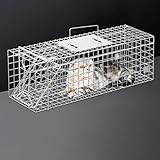 Lebendtierkäfigfalle, Stahltier-Lebendfalle, Nagetierkäfig, Faltbarer Katzenkäfig for Kaninchen, Murmeltiere, Streunende Katzen, Eichhörnchen(66 * 19 * 22cm)