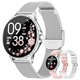 AIMIUVEI Smartwatch Damen mit Telefonfunktion, 1.27' HD Touchscreen, Menstruationszyklus, 24H-Herzfrequenz/SpO2/Schlafmonitor, 120+ Sportmodi, Schrittzähler, IP68 Fitnessuhr für Android iOS Silber