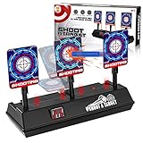 Zielscheibe für Nerf N-Strike Elite/Mega/Rival, 3 Spielziele, elektrisches Ziel, automatisches Zurücksetzen, digitale Notation mit Licht- und Soundeffekt, Spielzeug für 6-12 Jahre Kinder