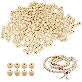 Uootach 400 Stück 10 mm Natürliche Runde Holzperlen, Perlen aus Lotusholz, Natürliche runde Holzperlen, Einfach zu fädelnde Schmuckarmbänder, Bastelarbeiten, dekorative Accessoires