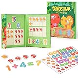 BBLIKE Kinderpuzzle Dinosaur Magnet Puzzle - Montessori Mathematik Spielzeug ab 3 4 5 Jahre, Reisespiele Lernspielzeug für Kinder, Geeignet für Straßen-, Flug- und Autofahrten（Dinosaur）