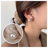 Cimenexe Vintage Perlenohrjacken Ohrringe Silber Perlenohrringe Perlenstecker Ohrringe Böhmische Perle Vorne Hinten Ohrringe Perle Hochzeit Ohrringe Schmuck Für Frauen Und Mädchen Geschenke