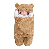 Babydecke Mit Kapuze, Schlafsack Für Warm Fleece Neugeborene Baby Sleep Sack Swaddle Baby Swaddle Newborn Pucksack Baby 3-6 Monate Winter