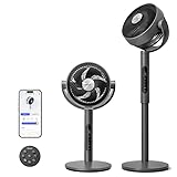 LEVOIT 20 dB, intelligenter Standventilator, DC-Motor, niedriger Stromverbrauch, mit WLAN, 4 Modi und 12 Geschwindigkeiten bei 1614 m³/h, 30 m Wind, 12 Stunden Timer, 90 ° + 120 ° Oszillation