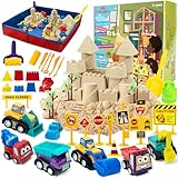 CROSOFMI Magic Sand Für Kinder Set Spielsand Faltbarer Sandkasten für Jungen Mädchen 3 4 5 6 7+ Jahre Alt