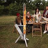 CTSC Pelletheizung für den Außenbereich, Pelletheizung für Terrasse mit 100 x 8 cm Glasrohr, Fügen Sie Platz Licht und Ambiente für Veranda, Deck, Garten & Hinterhof hinzu