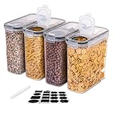 Uixxducc Set Mit 4pcs Vorratsbehälter Aufbewahrungsbox Mit Deckel 4L Vorratsdosen Set, BPA-frei, Müsli Schüttdose, Aufbewahrungsbox Küche, Luftdichte Küchen Vorratsbehälter (4pcs)