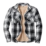 Generisch Herren und Winter Lässig Schleifen Plaid Lammwolle Schnalle Composite Jacke Dicker Mantel Stylische Herren Mantel (Black, XL)