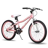 Hiland Climber 20 Zoll Kinderfahrrad Kinder Fahrrad MTB Mountainbike für 5 6 7 8 9 10 Jahre Jungen Mädchen Kinder Jungs mit V-Bremse Single Speed Rosa
