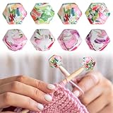 Ymapinc Stricknadel-Stopper, sechseckiger Druck, Stricknadelhalter, Maschenstopper, Stricknadelspitzenschutz, Strickzubehör, passend für Nadeln der Größe 2,5–13 (3–9 mm), 8 Stück