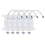 5 Pack 500ml Beinbeutel Urindrainagebeutel, Urinsammelbeutel Drainagebeutel mit 2 Riemen, Anti-Reflux-Ventil (500ml)