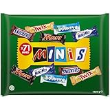 Mixed Minis Schokolade Großpackung, 71 Mini-Schokoriegel Snacks (Mars, Snickers, Bounty, Twix, Milky Way) als Süßigkeiten, Ideal für Adventskalender 2025, Schokoladen Geschenk, Süßigkeiten Box (1400g)