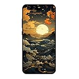 KARTXITAI Hülle Kompatibel mit Huawei P10, Stoßfeste Schutzhülle mit Weiche Silikon Bumper Case Handyhülle Anti-Kratzt Leichtes Matt Finish Rückseite - Meer,Mond