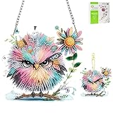 TLIOBLO Vögel Diamond Painting Anhänger, Wütendes Tier Diamant Kunst Fensterbilder Beidseitige, Diamond Painting Hängende Ornament Bastelset Set für Wand Decor
