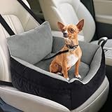 Otauoaea Hundesitz Auto Kleine Hunde bis 12 kg | Stabile Hunde Autositz mit 2 Sicherheitsgurten | Rutschfester Autositz Hund mit Abwaschbarer Sitzauflage | Weicher Hundeautositz Hundekorb Hundebett