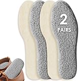 2 Paar Lammwolle Einlegesohlen Warm, Lammwollsohlen, Lammwoll Wintersohlen, Dicke Einlegesohlen, Wärmende Wollsohlen, Schuheinlagen Winter, Besser Als Beheizbare Einlegesohlen für Schuhtypen (37 EU)
