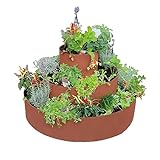 UNUS Garden Kräuterspirale Edelrost, rundes Kräuterbeet für Terrasse und Garten, 3 Ebenen, Ø 40 cm, 80 cm, 120 cm, Kräuterschnecke aus Metall, in Rostoptik