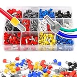 Forhandy 1200 Stück Aderendhülsen Set 0,5mm² -16mm² Twin und Einzelleitungs-Aderendhülsen Isolierhülsen Kabelendhülsen Silber